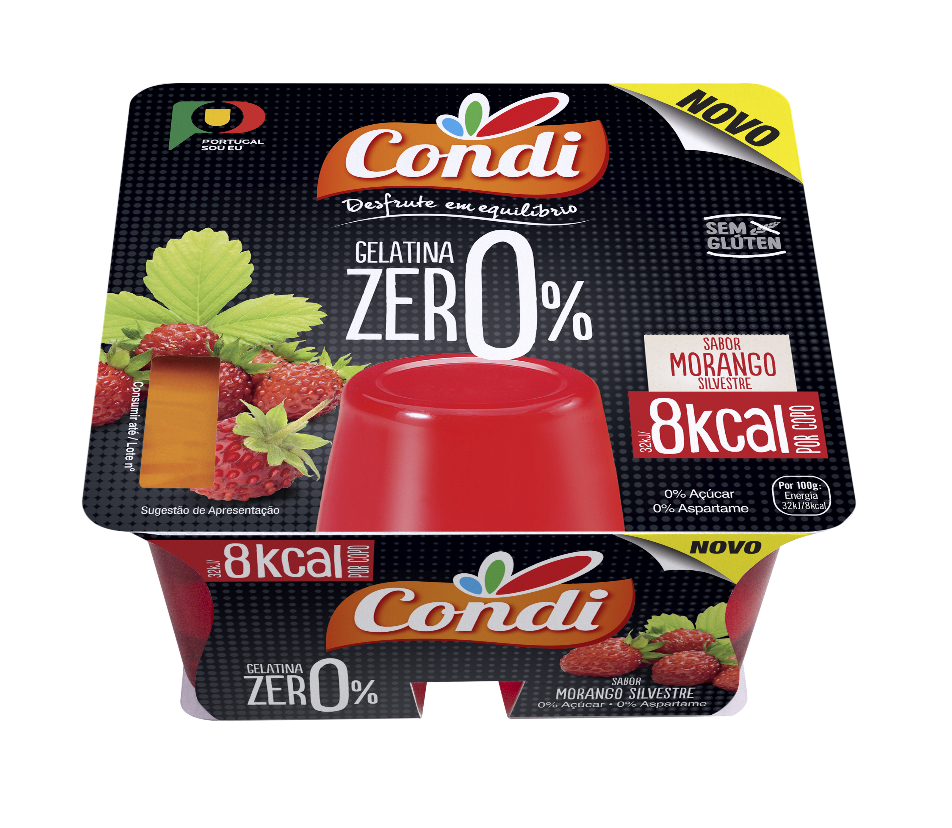 Gelatina Zero Morango Condi 4x100g CONDI